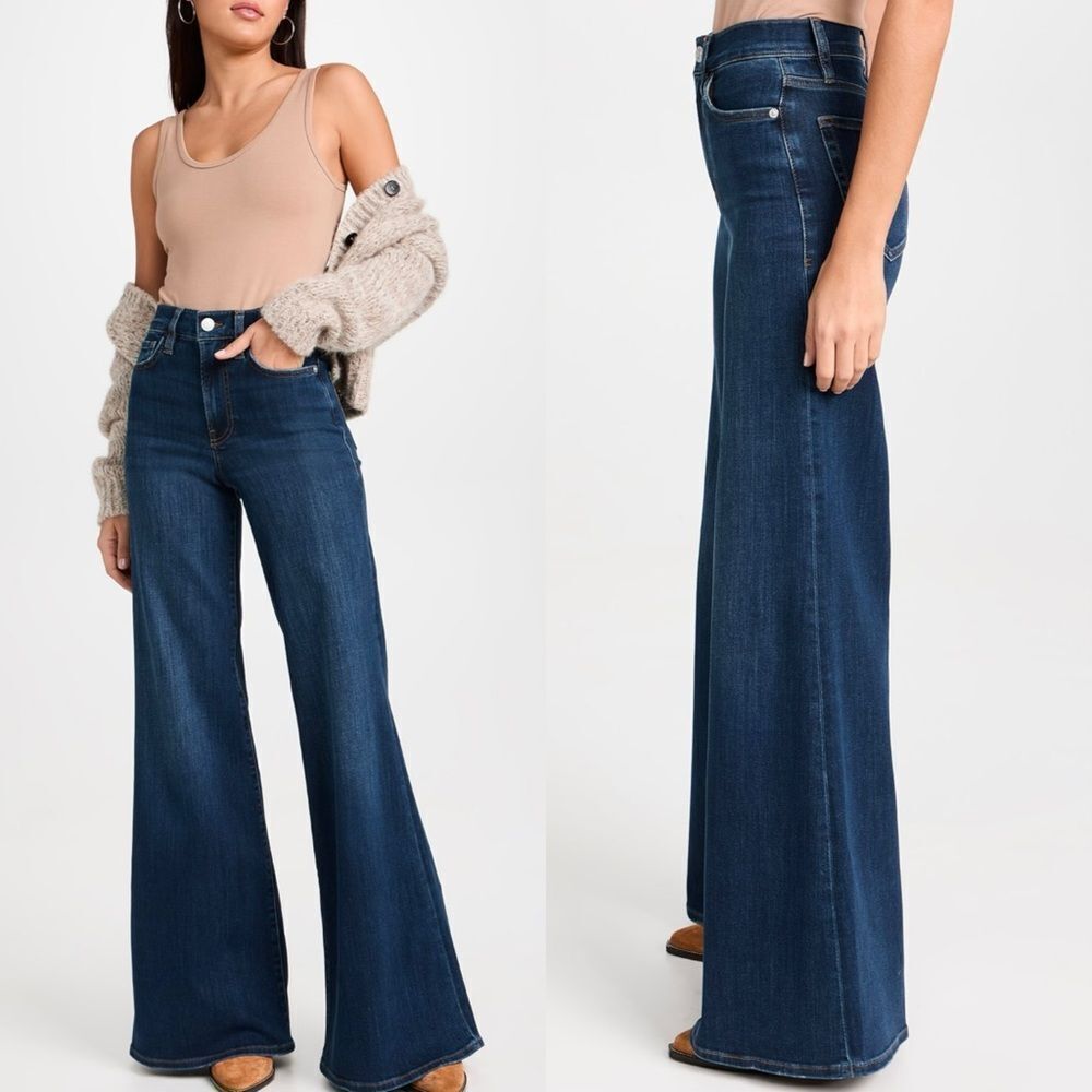Frame Denim Dark Blue Flare & Wide Leg Jeans